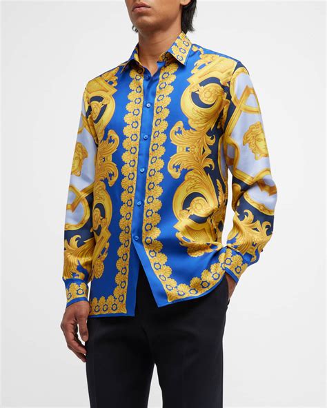 versace baroque print cotton shirt|silk versace shirt.